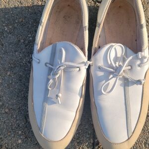 Zegna Men's White and Tan Casual Shoes